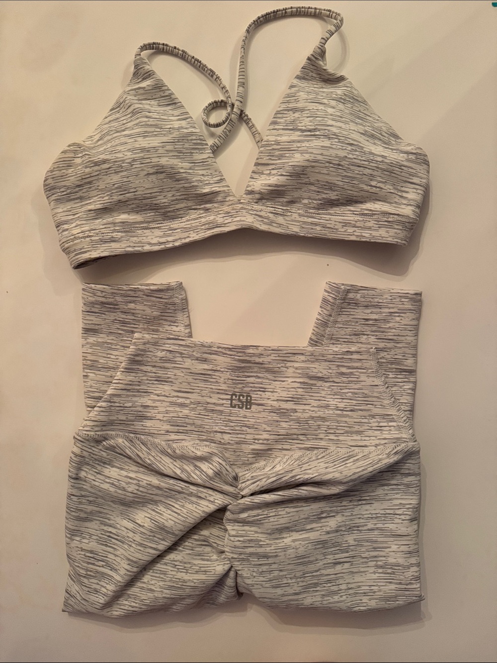 CSB Light Gray Marled Sports Bra & Leggings Set